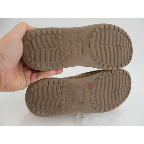 CROCS Men's Santa Cruz Loafer Size 8 Tan Canvas Slip On Shoe Casual Cushioned - Picture 8 of 9